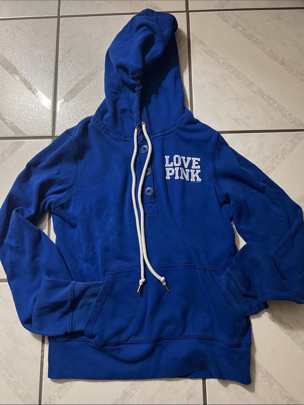 PINK Victoria's Secret Royal Blue Hoodie Sweatshirt